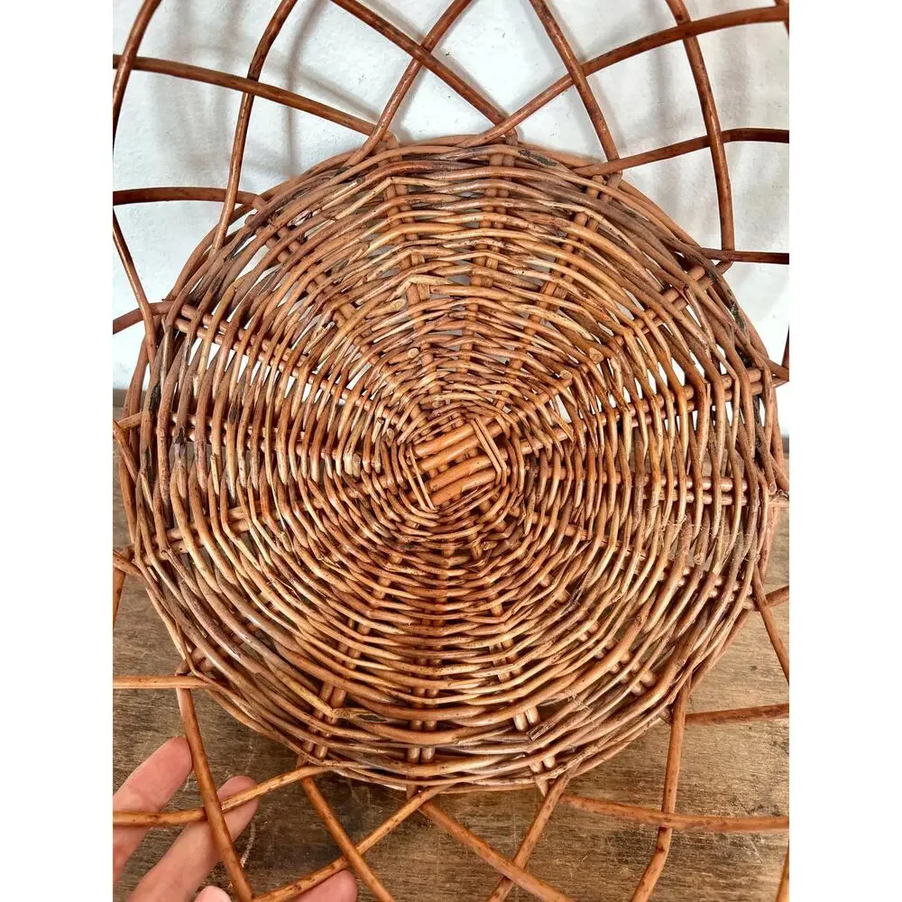 Vintage French Willow Fruit Basket with Handles | Cottagecore Prairiecore